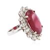 Image 2 : 14KT White Gold 18.04 ctw Ruby & Diamond Ring