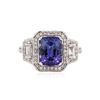Image 1 : 14KT White Gold 3.80 ctw Tanzanite and Diamond Ring