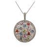 Image 2 : 14KT White Gold 1.87 ctw Sapphire and Diamond Pendant With Chain