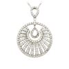 Image 2 : 14KT White Gold 1.63 ctw Diamond Pendant With Chain