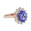 Image 2 : 14KT Rose Gold 2.63 ctw Tanzanite and Diamond Ring