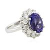 Image 2 : 14KT White Gold 5.21 ctw Tanzanite and Diamond Ring