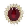 Image 1 : 14KT Yellow Gold 8.16 ctw Ruby and Diamond Ring