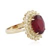 Image 2 : 14KT Yellow Gold 8.16 ctw Ruby and Diamond Ring
