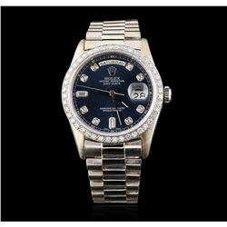 Gents Rolex 18KT White Gold 1.32 ctw Diamond DayDate Wristwatch