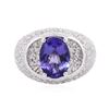 Image 1 : 14KT White Gold 2.70 ctw Tanzanite and Diamond Ring