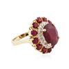 Image 2 : 14KT Yellow Gold 11.72 ctw Ruby and Diamond Ring