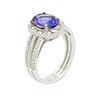 Image 3 : 14KT White Gold 2.14 ctw Tanzanite and Diamond Ring