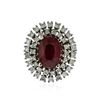 Image 1 : 14KT White Gold 4.53 ctw Ruby and Diamond Ring