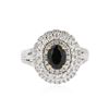 Image 1 : 18KT White Gold 1.51 ctw Alexandrite and Diamond Ring