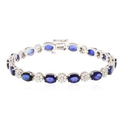 14KT White Gold 21.98 ctw Sapphire and Diamond Bracelet