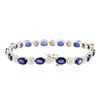 Image 2 : 14KT White Gold 21.98 ctw Sapphire and Diamond Bracelet
