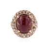Image 1 : 14KT Rose Gold 10.69 ctw Ruby and Diamond Ring