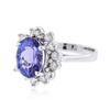 Image 2 : 14KT White Gold 3.67 ctw Tanzanite and Diamond Ring