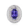 Image 1 : 14KT White Gold 4.84 ctw Tanzanite and Diamond Ring