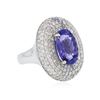 Image 2 : 14KT White Gold 4.84 ctw Tanzanite and Diamond Ring