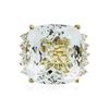 Image 2 : 14KT Yellow Gold GIA Certified 33.51 ctw Aquamarine and Diamond Ring