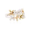 Image 2 : 18KT Tri-Color Gold 0.53 ctw Diamond Ring