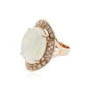Image 2 : 14KT Rose Gold 11.59 ctw Opal and Diamond Ring