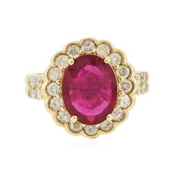 14KT Yellow Gold 3.44 ctw Ruby and Diamond Ring