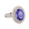 Image 2 : 14KT White Gold 8.01 ctw Tanzanite and Diamond Ring