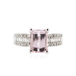 18KT White Gold 3.15 ctw Kunzite and Diamond Ring