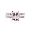 Image 1 : 18KT White Gold 3.15 ctw Kunzite and Diamond Ring