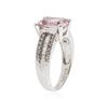 Image 3 : 18KT White Gold 3.15 ctw Kunzite and Diamond Ring
