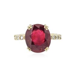 14KT Yellow Gold 6.49 ctw Ruby and Diamond Ring