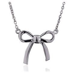 14KT White Gold Bow Necklace