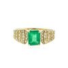 Image 1 : 14KT Yellow Gold 1.06 ctw Emerald and Diamond Ring