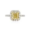 Image 1 : Platinum EGL USA Certified 2.77 ctw Fancy Yellow Diamond Ring
