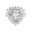 Image 1 : 14KT White Gold 4.62 ctw Aquamarine and Diamond Ring