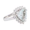 Image 2 : 14KT White Gold 4.62 ctw Aquamarine and Diamond Ring