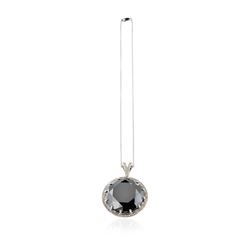 14KT White Gold 127.94 ctw Black and White Diamond Pendant With Chain