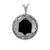 Image 2 : 14KT White Gold 127.94 ctw Black and White Diamond Pendant With Chain