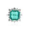 Image 1 : 14KT White Gold GIA Certified 6.41 ctw Emerald and Diamond Ring
