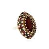 Image 2 : Silver 5.06 ctw Red Crystal and Cubic Zirconia Ring