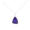 Image 2 : 14KT White Gold 9.24 ctw Opal and Diamond Pendant With Chain