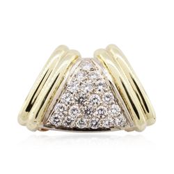 14KT Yellow Gold 0.85 ctw Diamond Brooch