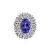 Image 1 : 14KT White Gold 4.46 ctw Tanzanite and Diamond Ring