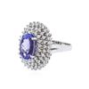 Image 2 : 14KT White Gold 4.46 ctw Tanzanite and Diamond Ring