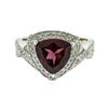 Image 1 : 14KT White Gold 2.81 ctw Almandite and Diamond Ring