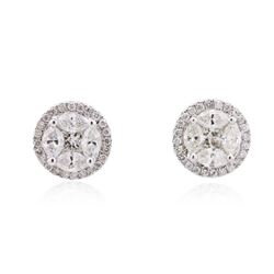 14KT White Gold 2.14 ctw Diamond Stud Earrings