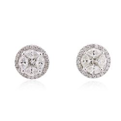 14KT White Gold 2.14 ctw Diamond Stud Earrings