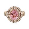 Image 1 : 14KT Rose Gold 3.35 ctw Tourmaline and Diamond Ring
