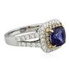 Image 3 : 14KT Two-Tone Gold 2.36 ctw Tanzanite and Diamond Ring