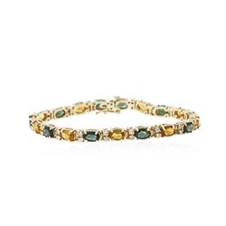 14KT Yellow Gold 12.35 ctw Sapphire and Diamond Bracelet