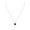 Image 1 : 14KT White Gold 2.29 ctw Emerald and Diamond Pendant With Chain
