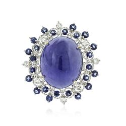 14KT White Gold 26.38 ctw Tanzanite and Diamond Ring